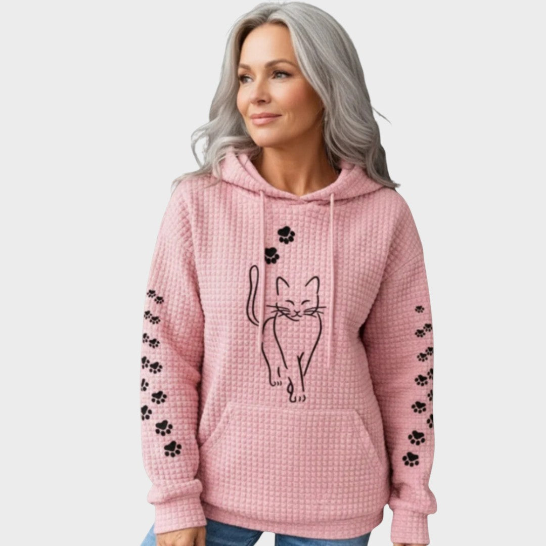 Cat Print Knit Sweater