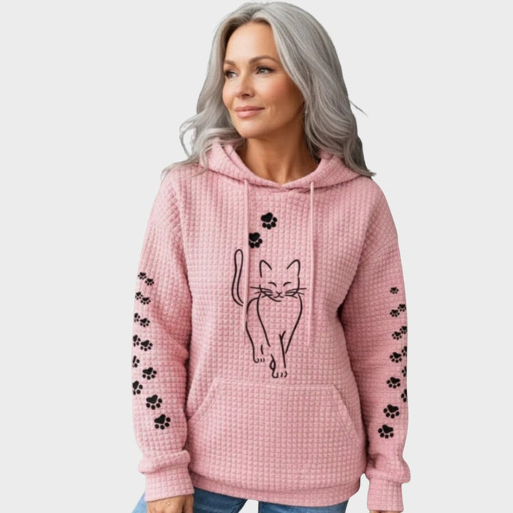 Cat Print Knit Sweater