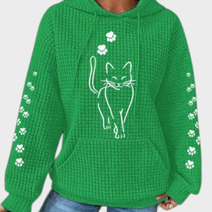Cat Print Knit Sweater