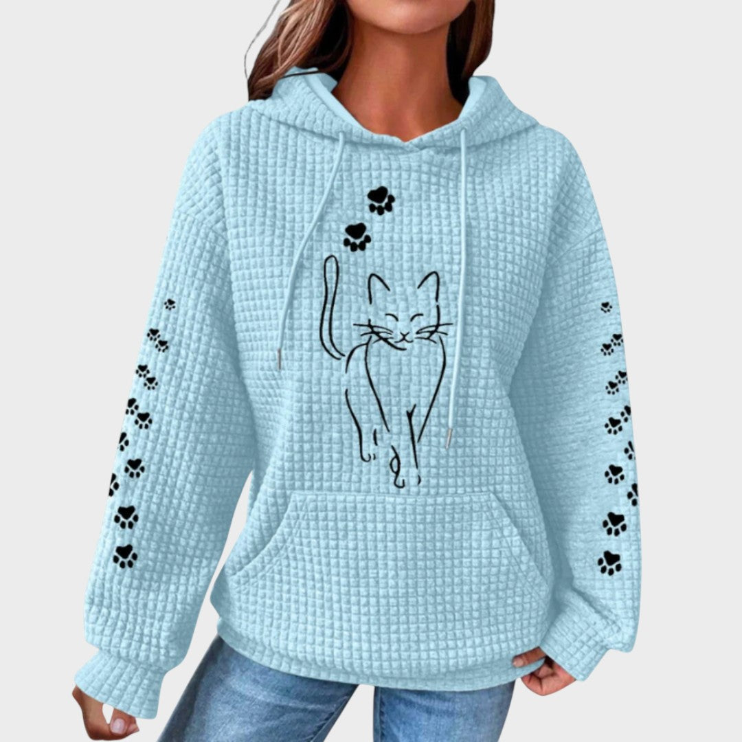 Cat Print Knit Sweater