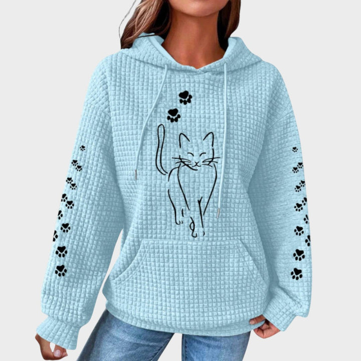 Cat Print Knit Sweater