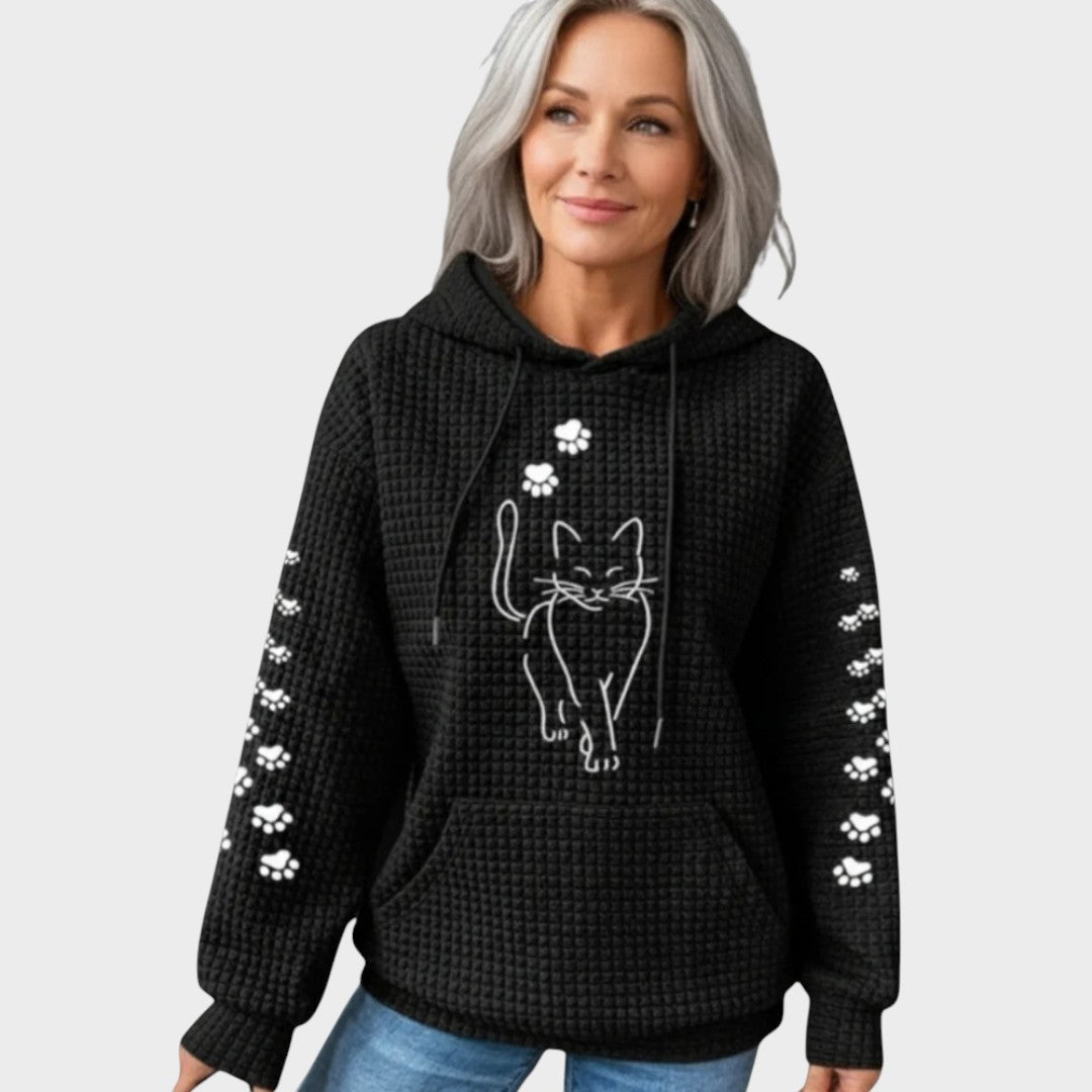Cat Print Knit Sweater