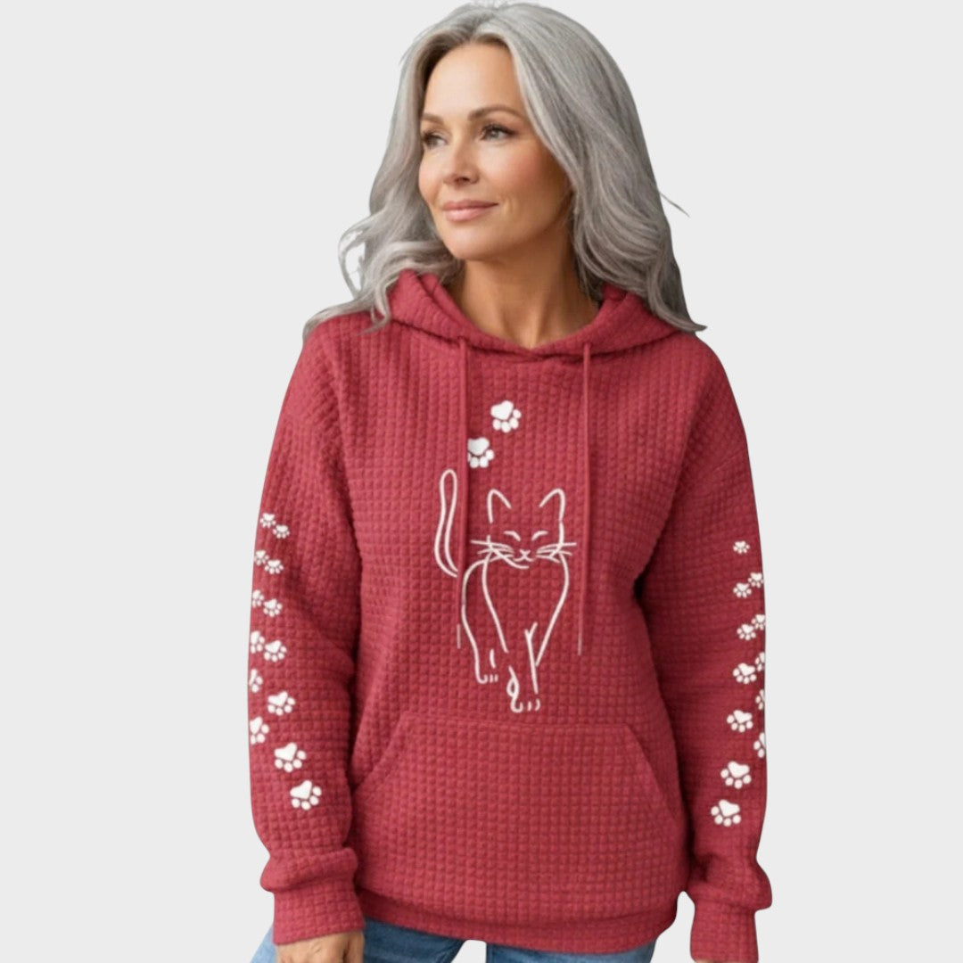 Cat Print Knit Sweater