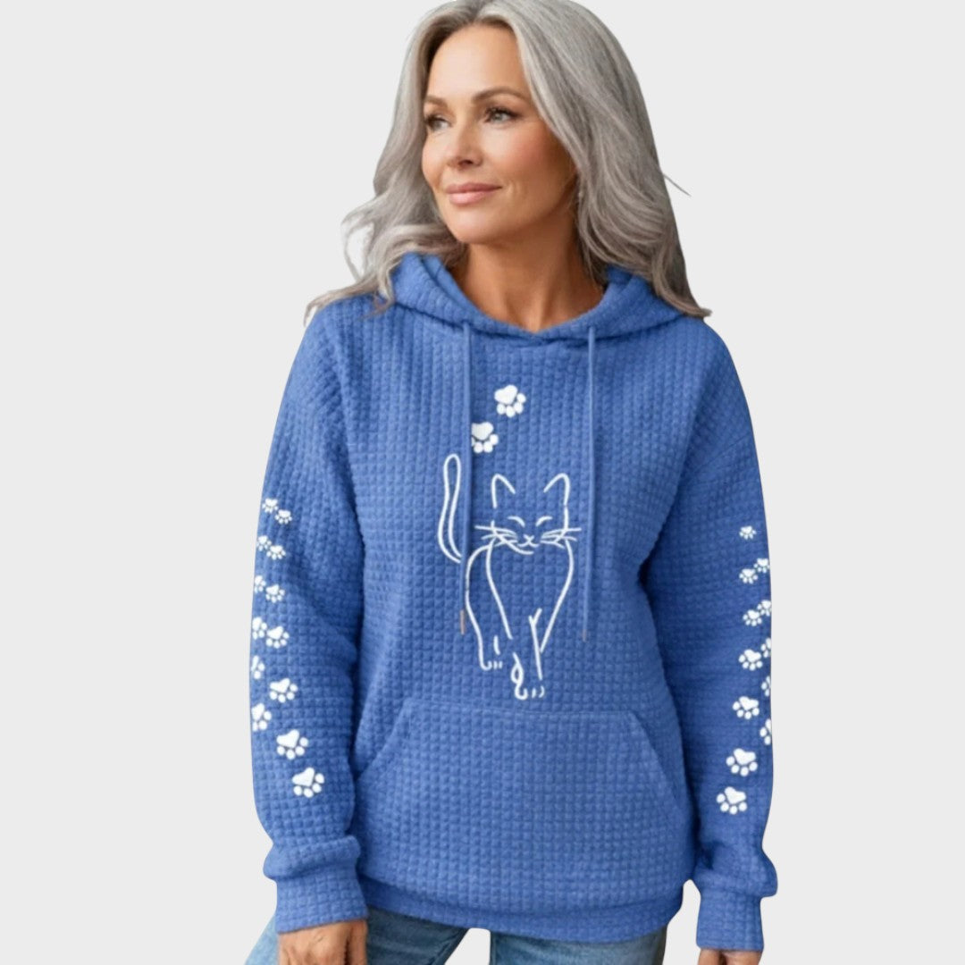 Cat Print Knit Sweater