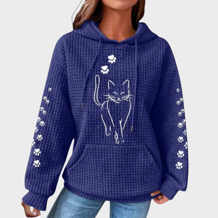 Cat Print Knit Sweater