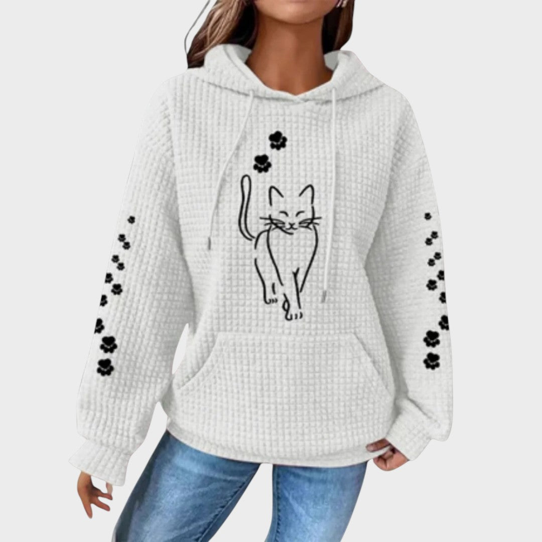 Cat Print Knit Sweater