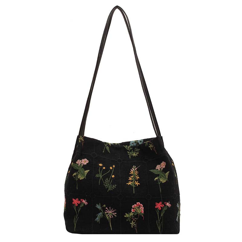 Iris | Vintage Flower Embroidery Bag