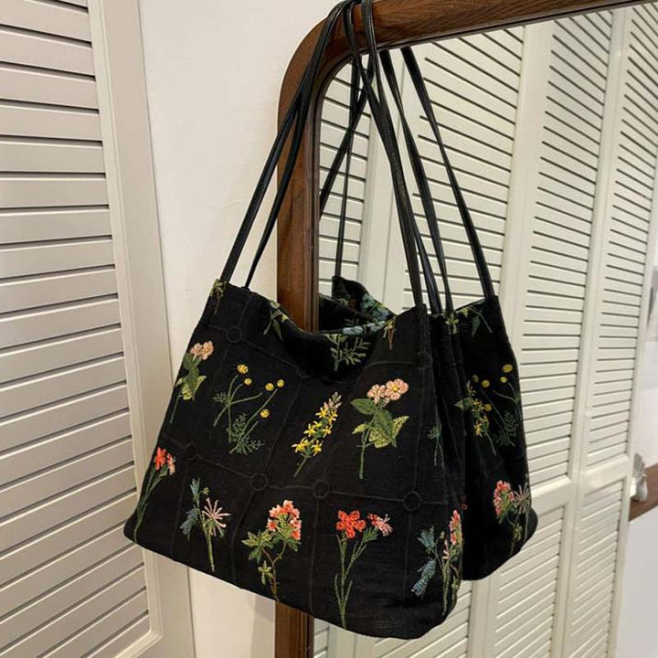 Iris | Vintage Flower Embroidery Bag