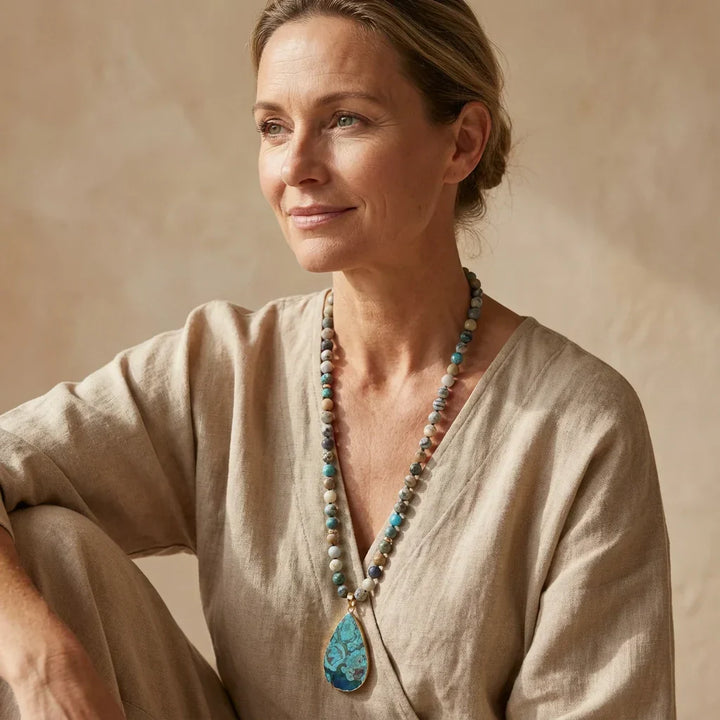 Wren | Flowing Ocean Jasper Necklace