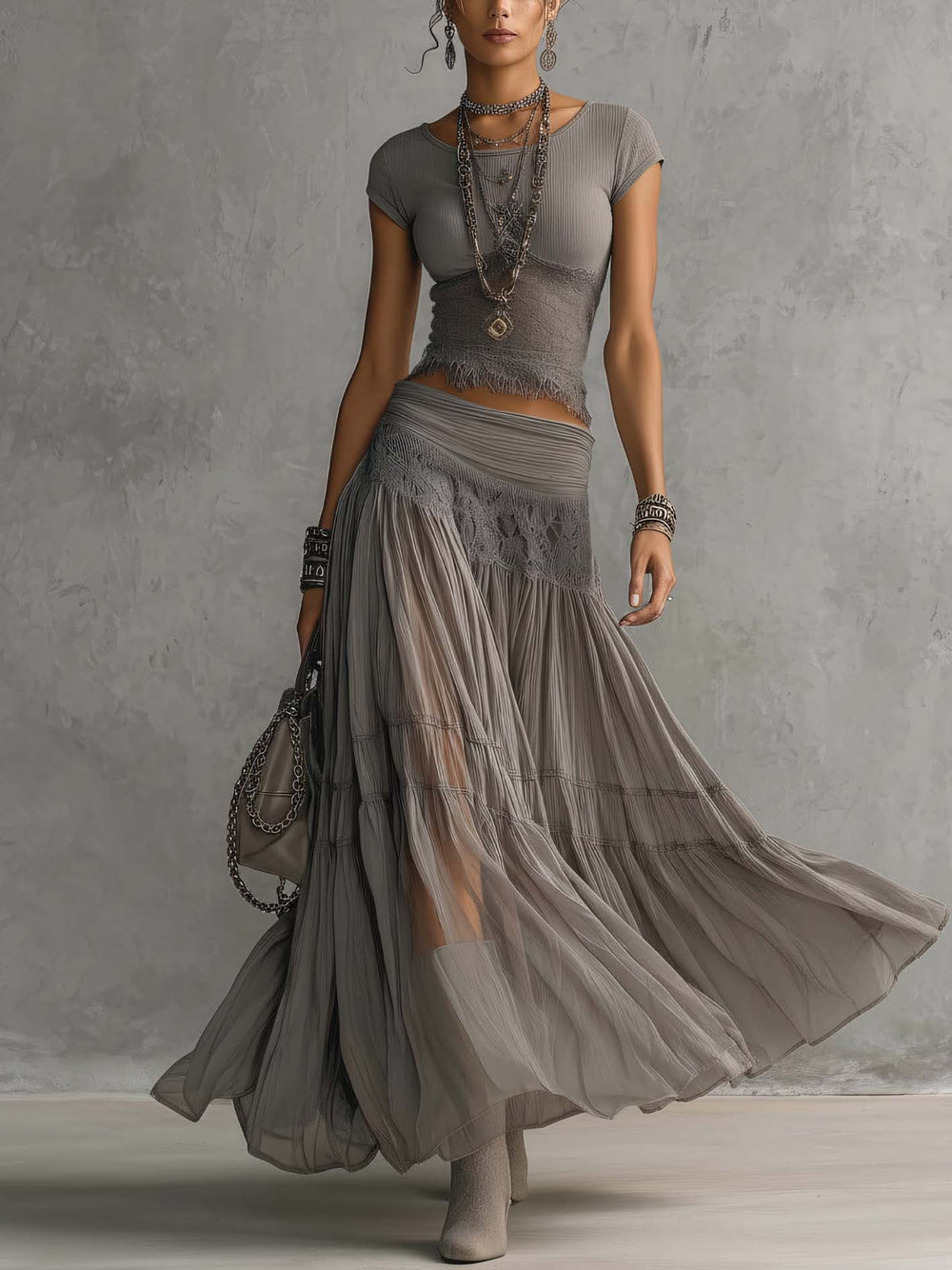 Elena Maxi Skirt and Top Set
