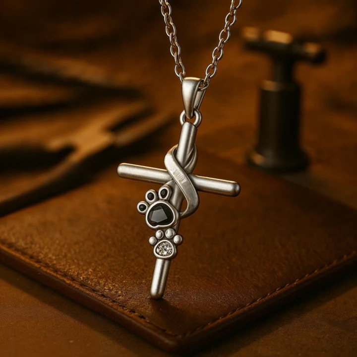 Selina™ | Cross Pendant Necklace with Paw