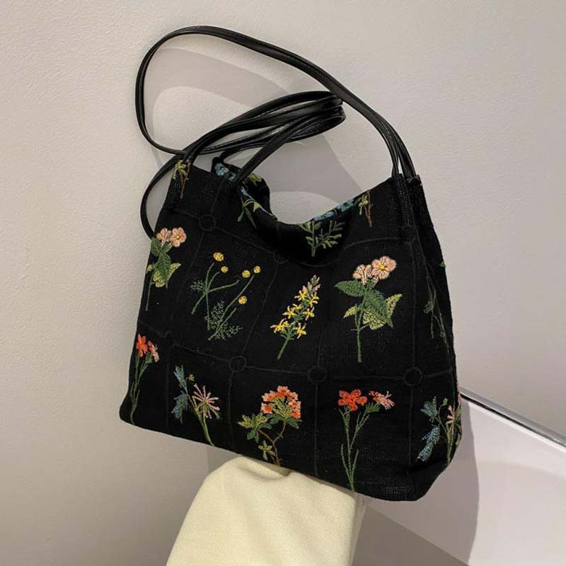 Iris | Vintage Flower Embroidery Bag