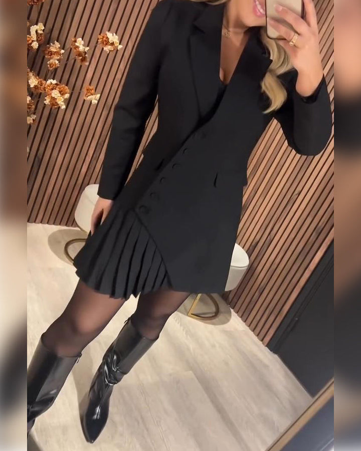 Lapel Blazer-Look Dress
