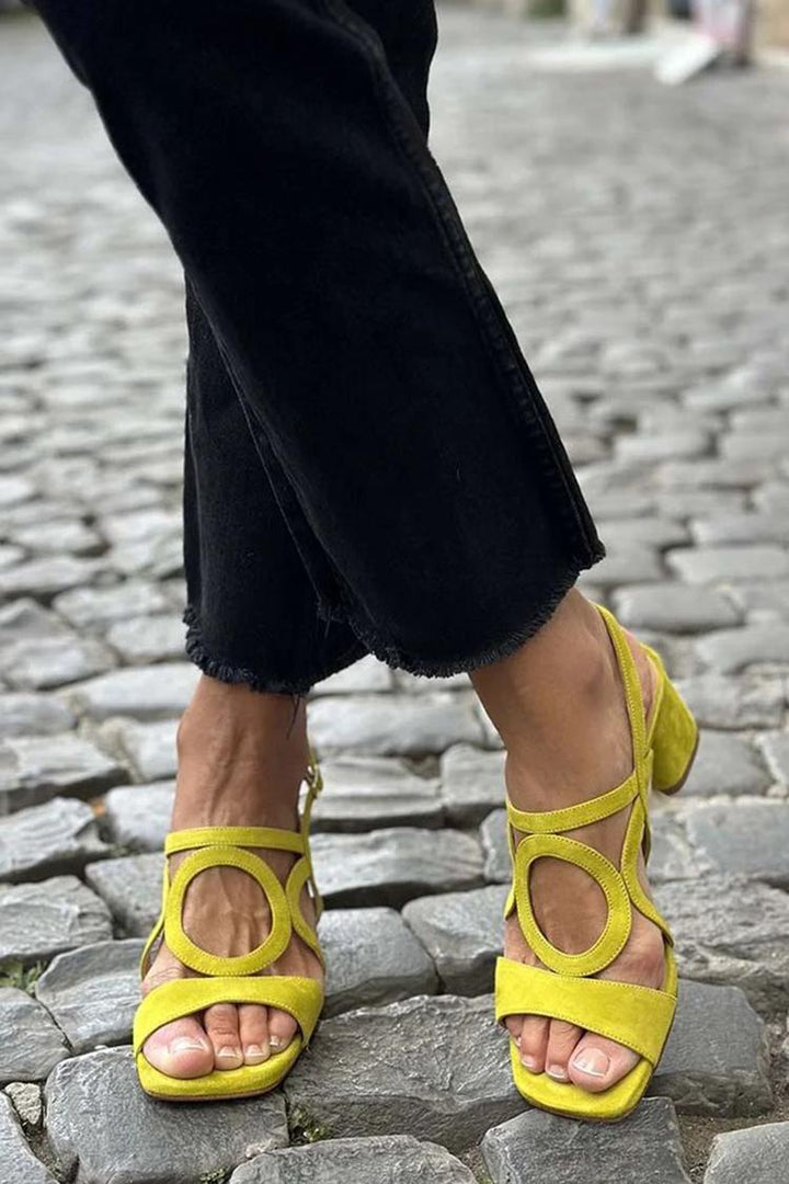 Caliope | Square Toe Heels with Round Cut for Summer