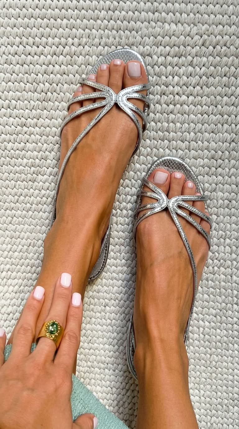 Deila | Metallic Strap Sandals for Summer