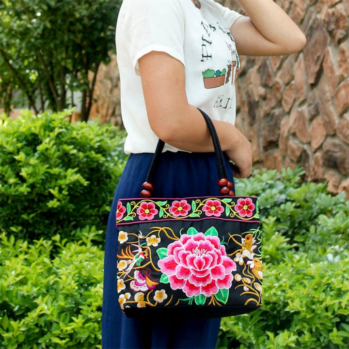 Sage | Vintage Floral Embroidered Bag