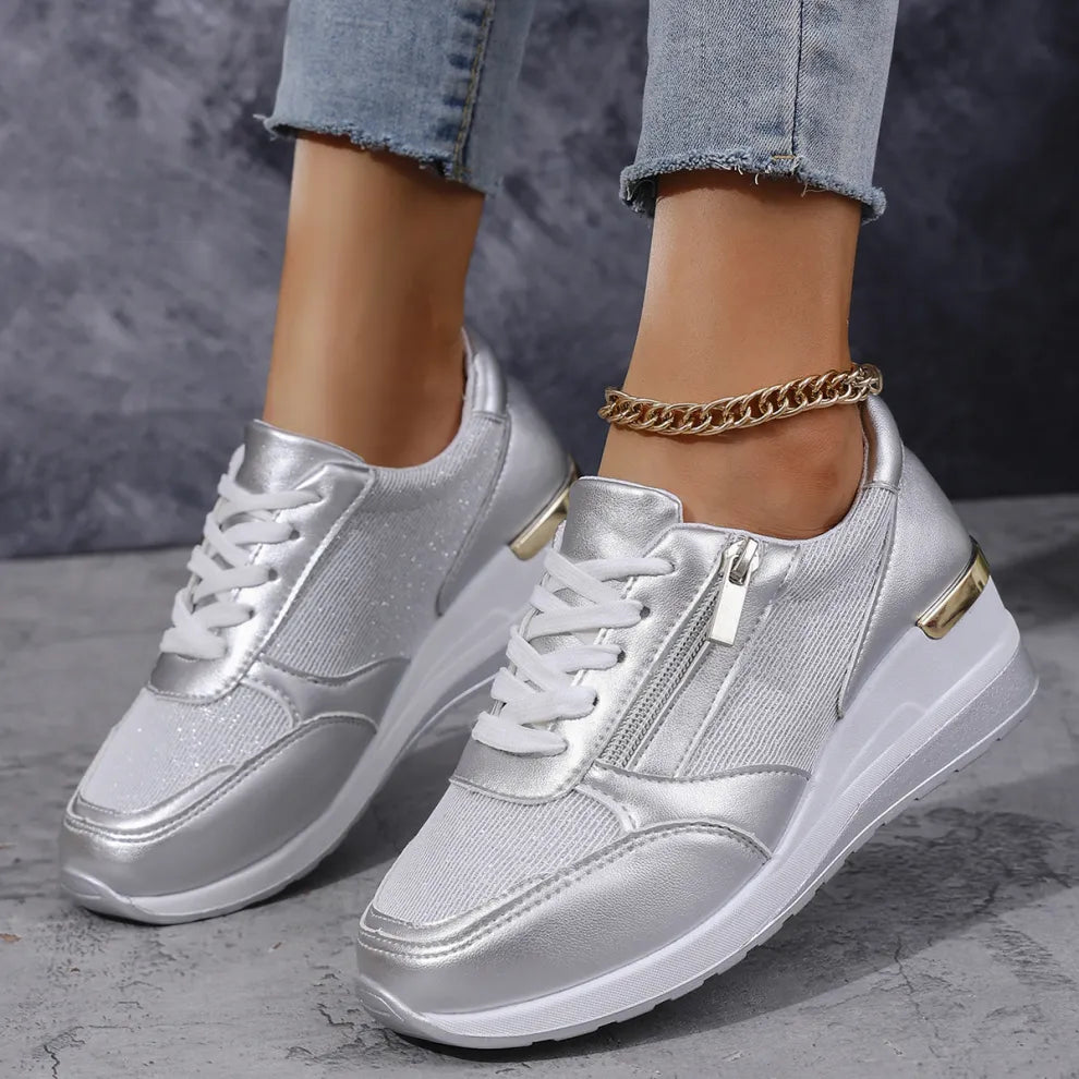 Nora | Lace-Up Orthopedic Side-Zip Sneaker