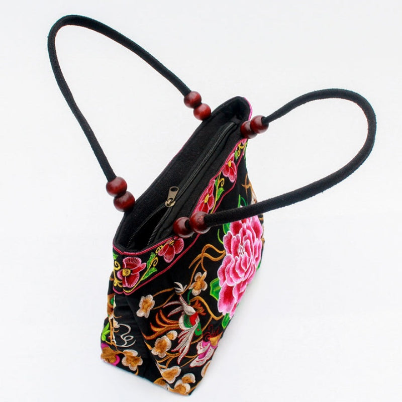 Sage | Vintage Floral Embroidered Bag