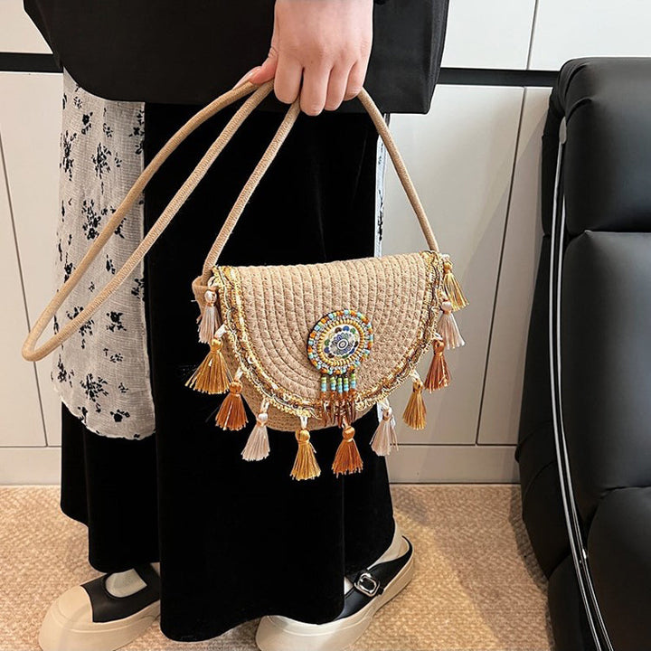 Waffle | Woven Straw Shoulder Bag