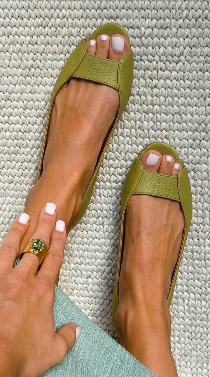 Balbina | Textured Metallic Ballet Flats for Summer