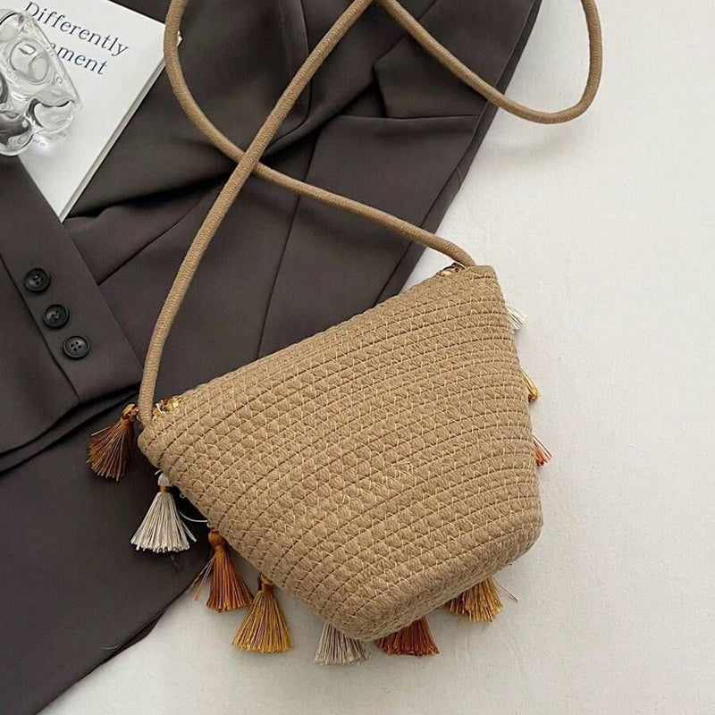 Waffle | Woven Straw Shoulder Bag