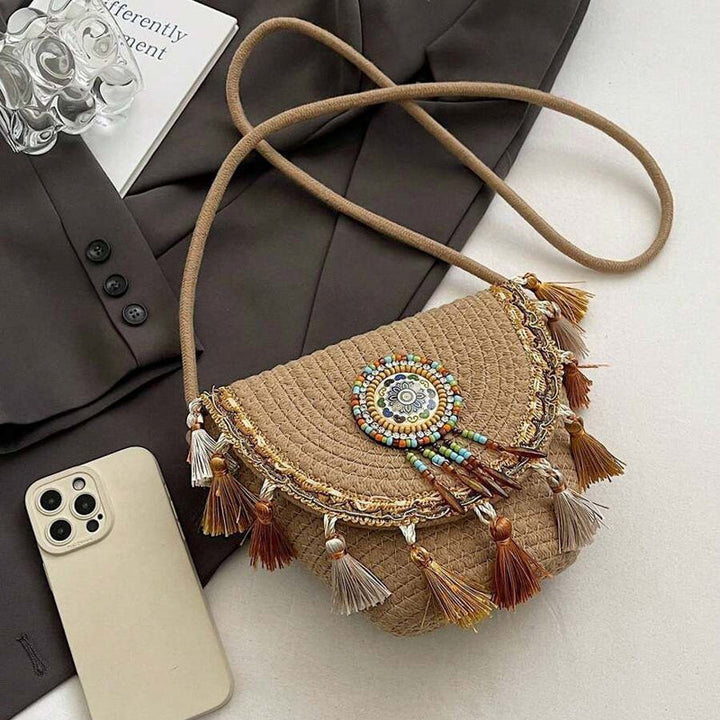 Waffle | Woven Straw Shoulder Bag