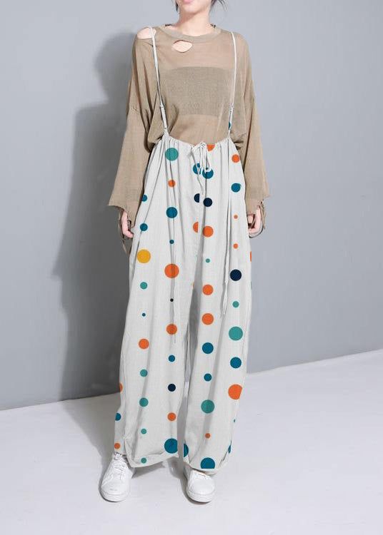 Khaki Cotton Linen Wide-Leg Pants