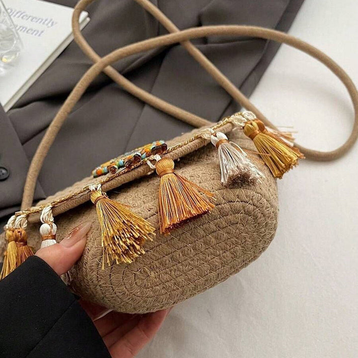 Waffle | Woven Straw Shoulder Bag