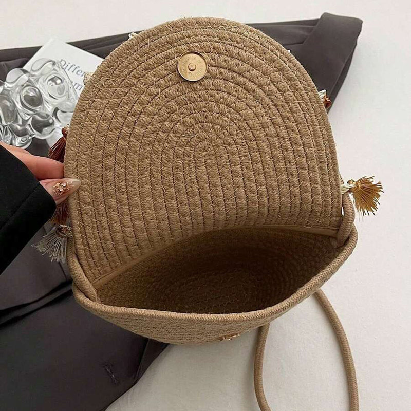 Waffle | Woven Straw Shoulder Bag