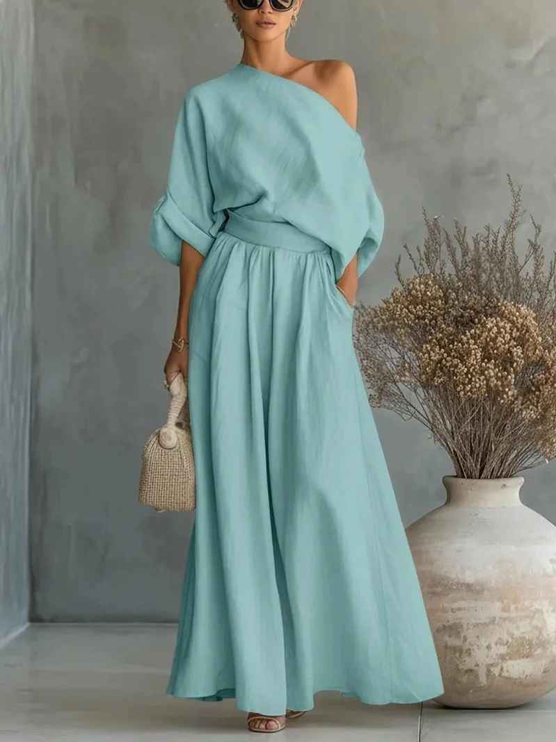 Lisa Off-Shoulder Pants Set