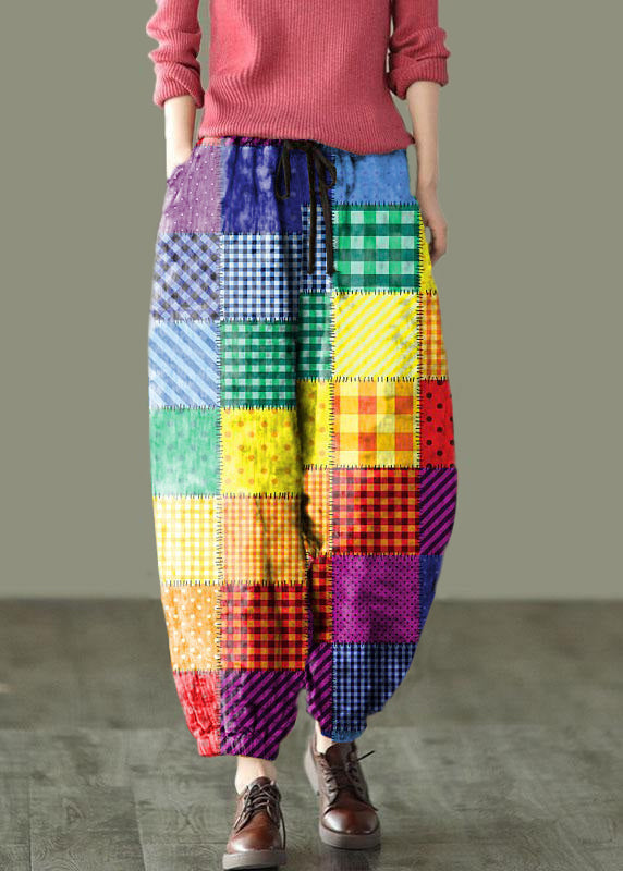 Sunset Print Linen Harem Pants