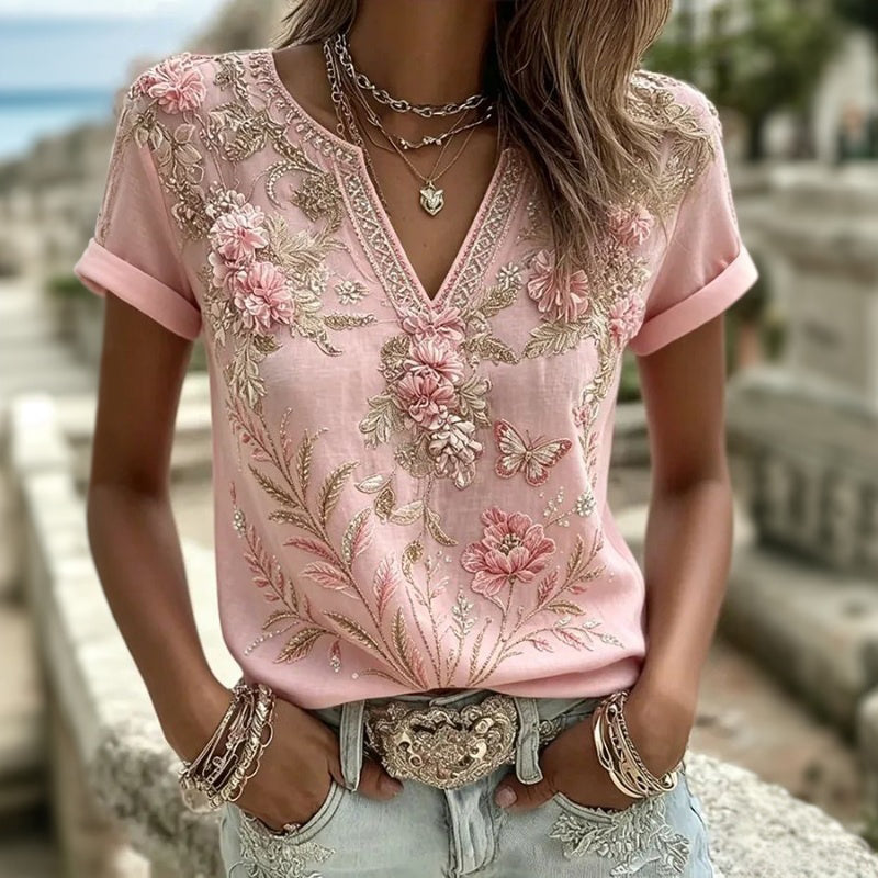 Luna | Vintage Floral Print Blouse