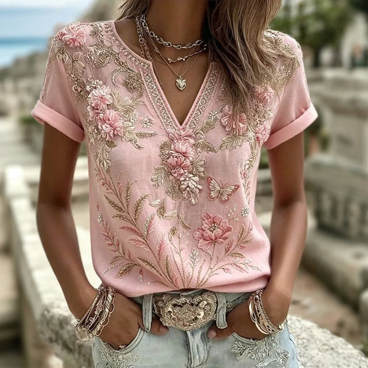Luna | Vintage Floral Print Blouse