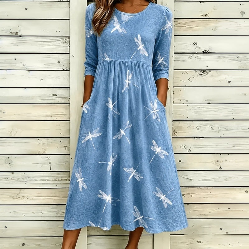 Luna | Casual Dress with Dragonfly Pattern