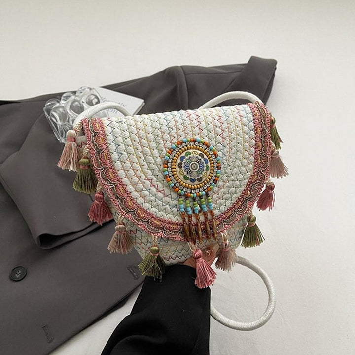 Waffle | Woven Straw Shoulder Bag