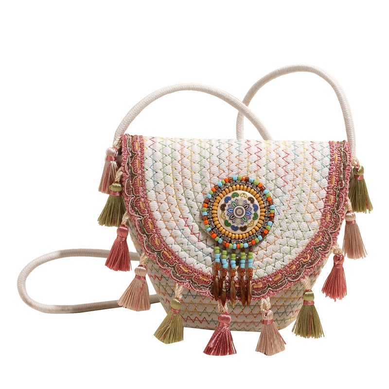 Waffle | Woven Straw Shoulder Bag