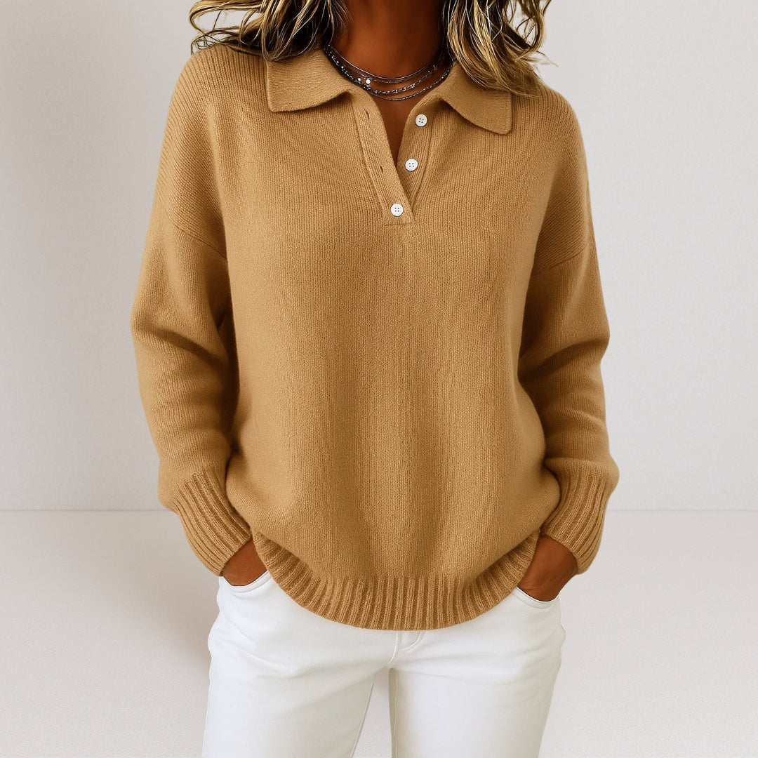 Olivia | Soft Collared Knit Jumper