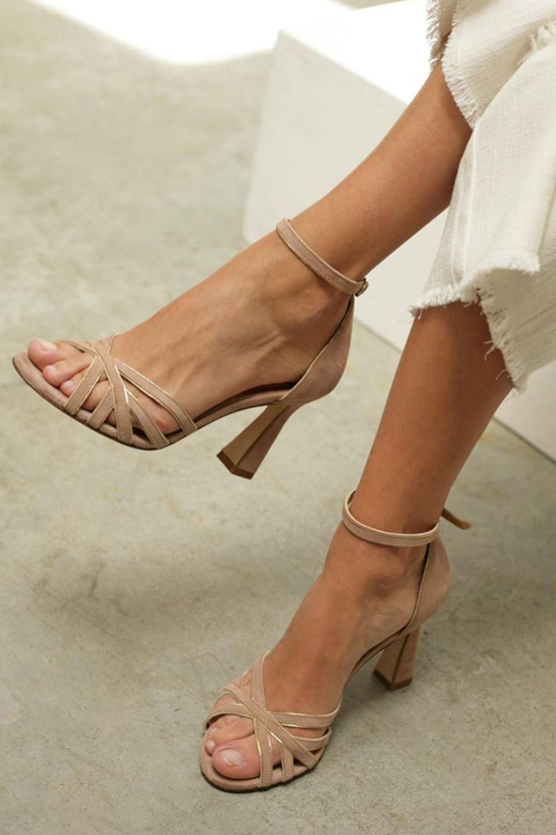 Bianca | Slim Round Toe Patchwork Heels