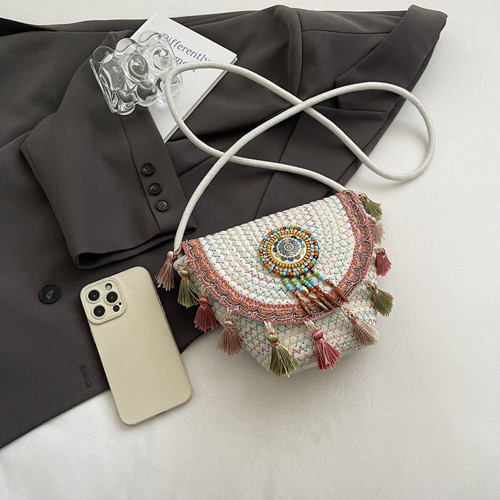 Waffle | Woven Straw Shoulder Bag