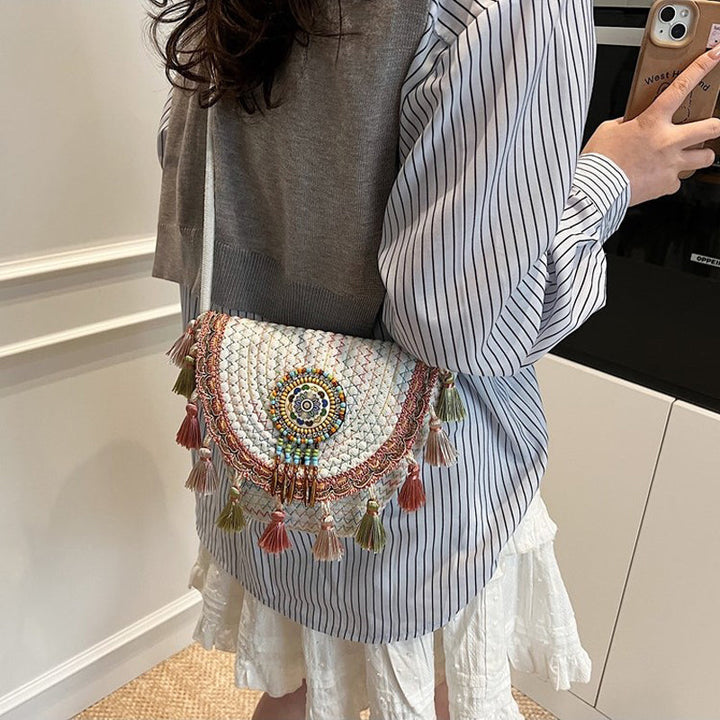 Waffle | Woven Straw Shoulder Bag