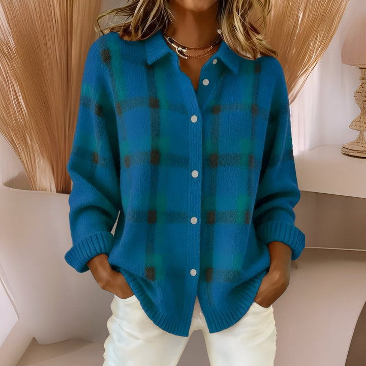 Anna | Soft Check Knit Cardigan