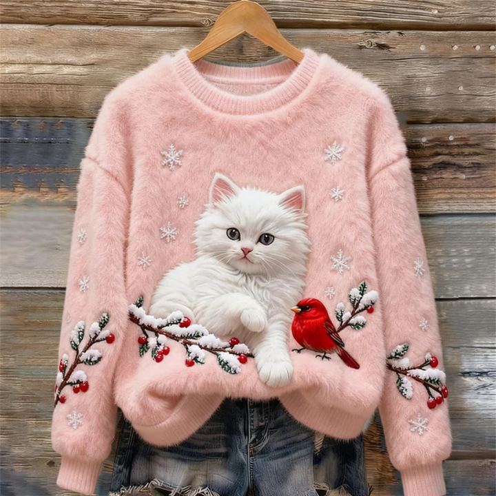 Luna | Snowy Cat Cosy Jumper