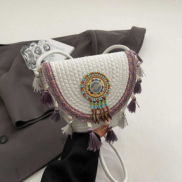 Waffle | Woven Straw Shoulder Bag