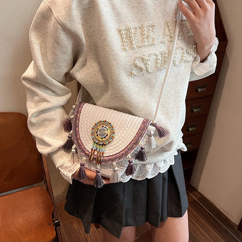 Waffle | Woven Straw Shoulder Bag