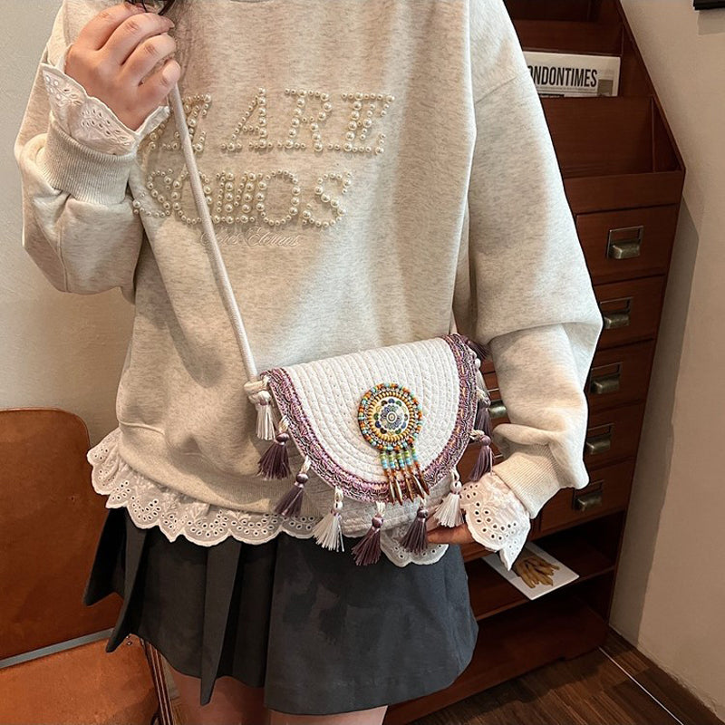 Waffle | Woven Straw Shoulder Bag