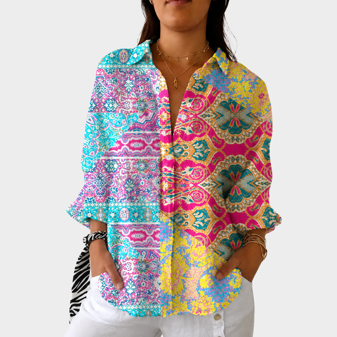 Talia | Colourful Print Blouse