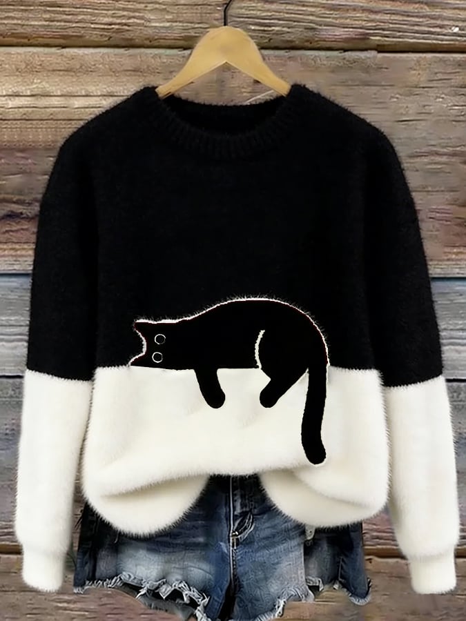 Luna | Cat Print Sweatshirt