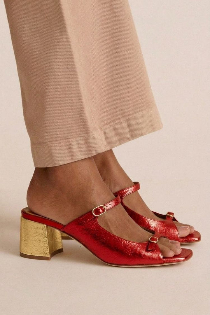 Sonsoles | Chunky Heels with Back Strap and Block Toe for Summer