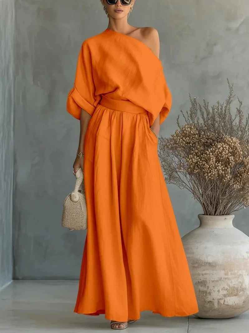 Lisa Off-Shoulder Pants Set