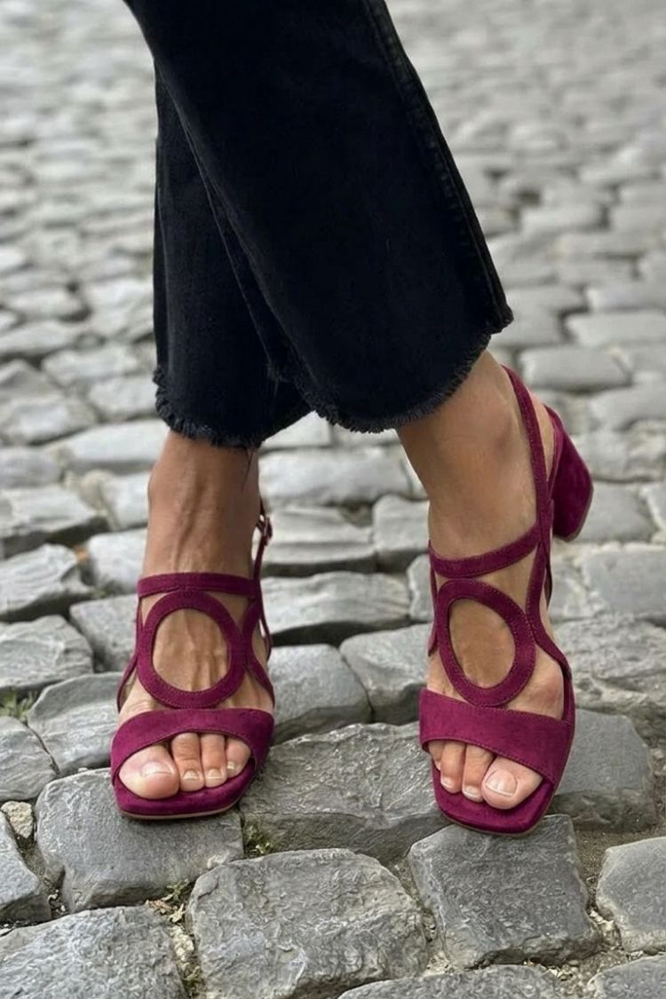 Caliope | Square Toe Heels with Round Cut for Summer